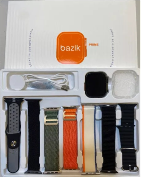 Smartwatch S18 Ultra Pro Bazik Prime Nfc 7 Pulseiras + Case