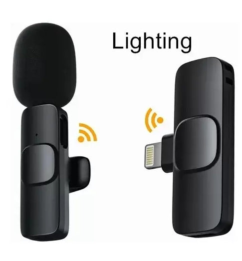 Microfone Lapela Wireless Sem Fio Para iPhone iPad Lightning K9