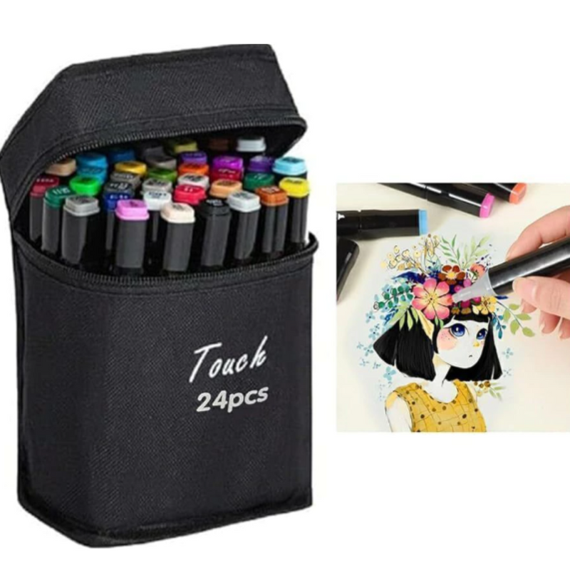 kit Canetinha ponta dupla 48 cores