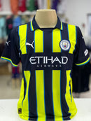 Camiseta Nacional Manchester City  Listrada Azul e Amarela
