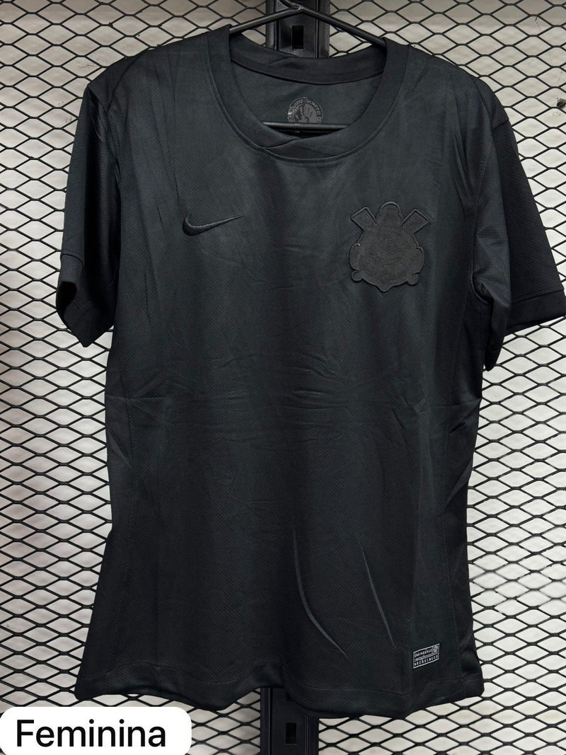 Camisa Corinthians Preta Tailandesa sem Patrocínio Modelo Torcedor