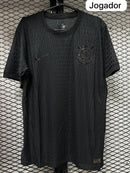 Camisa Corinthians Preta Tailandesa sem Patrocínio Modelo Jogador