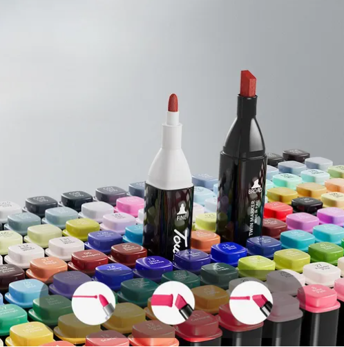 kit Canetinha ponta dupla 48 cores