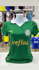 Camisa Feminina Palmeiras Verde com Gola Polo Nacional