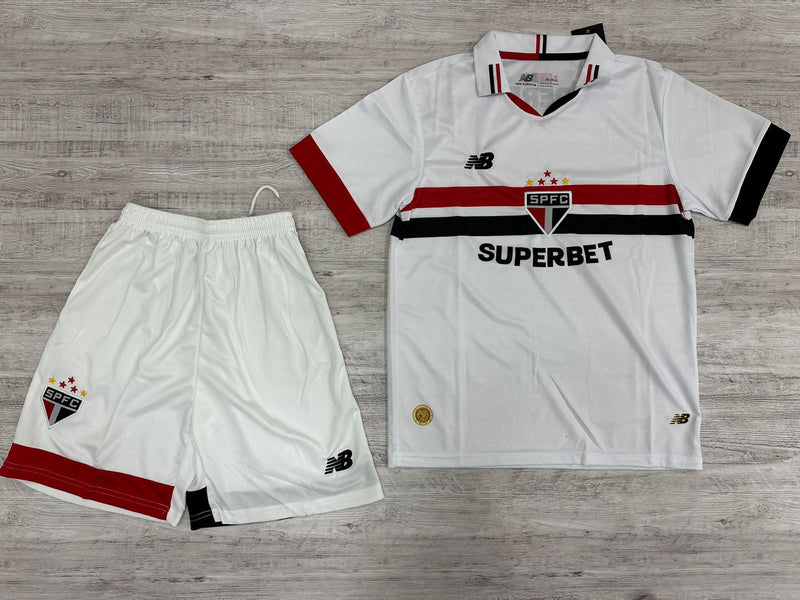 Conjunto Infantil do São Paulo New Balance tecido Tailandês