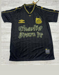 Camisa Masculina Santos Preta Tecido Tailandês Edição Charlie Brow Jr.